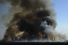 Tűz
Tűzoltók a Hortobágyi Nemzeti Park területén lévő tűznél, Nádudvar határában 2015. augusztus 12-én. 